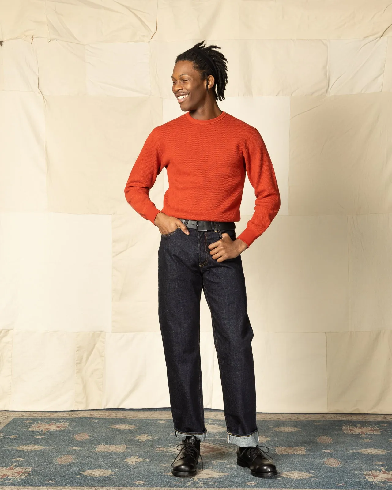 Honeycomb Thermal Shirt - B. Red