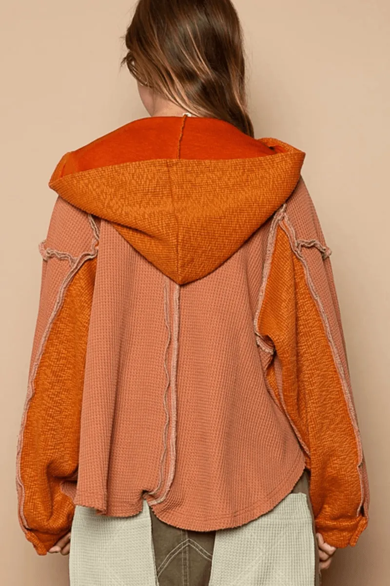 Hooded Contrast Thermal Top
