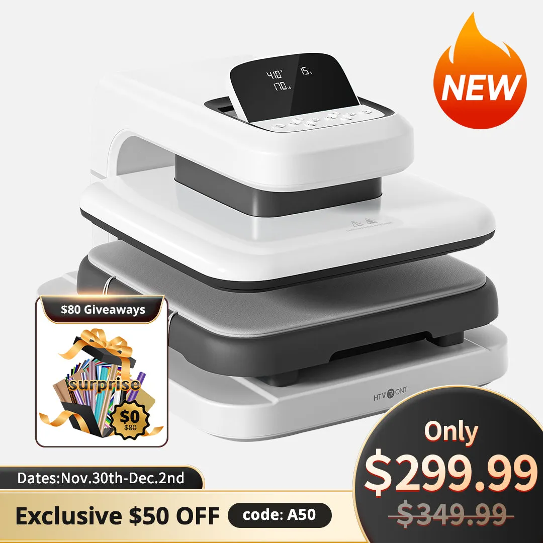 HTVRONT Auto2 Heat Press Machine - Digit 120V,Your Smartest Solution of Heat Transferring.For DTF,HTV,Sublimation,PUFF.For DIY T shirt,hat,jacket,pillow,ceramic,hoodie, and more