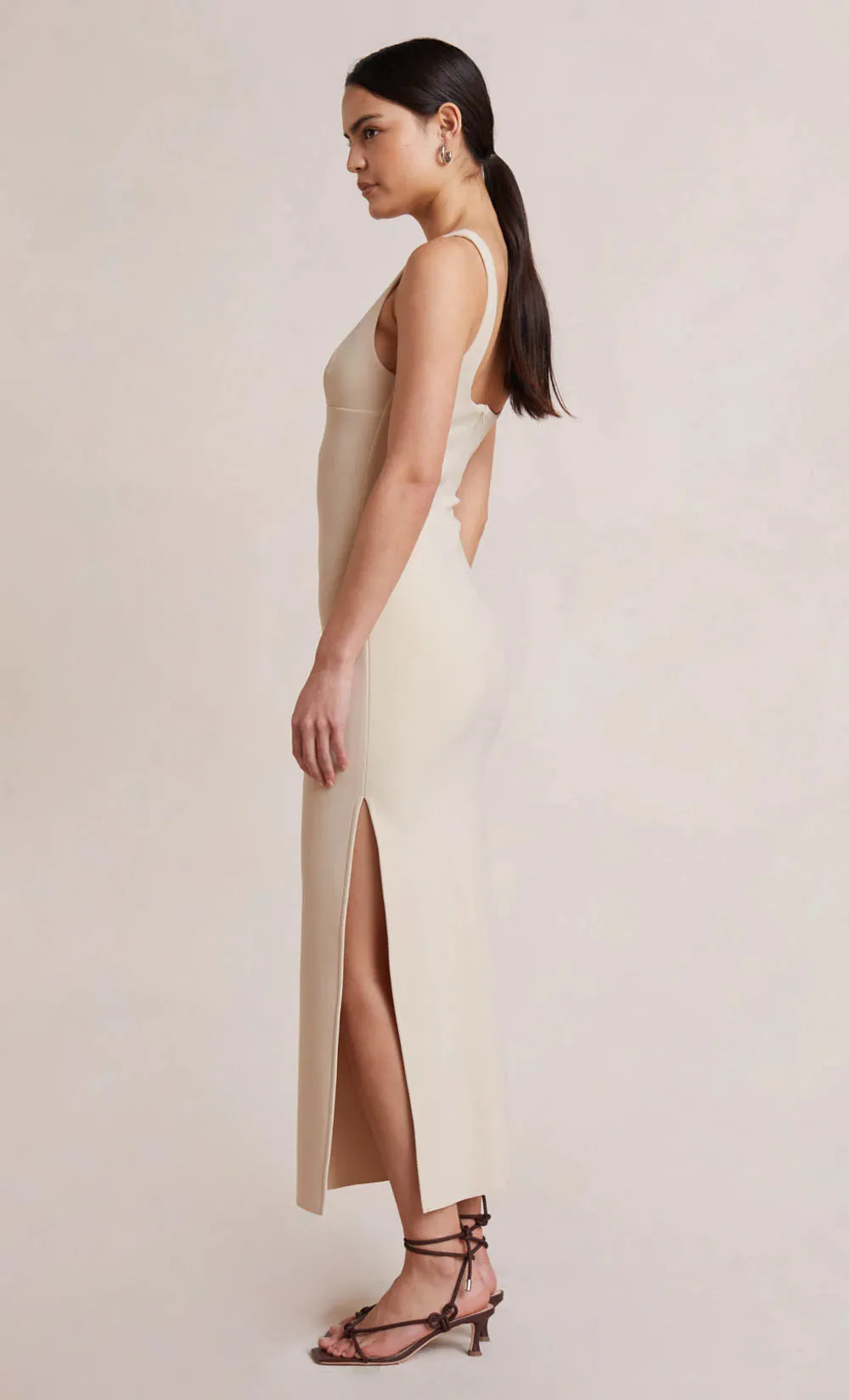 Iris Midi Dress - Macadamia