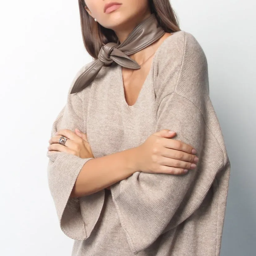 Leather neck tie/scarf