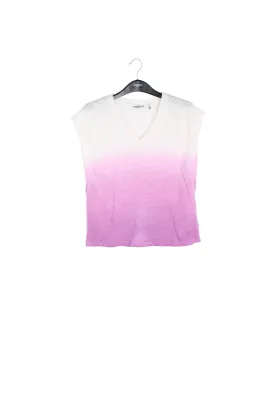 Lilac dip-dye linen t-shirt