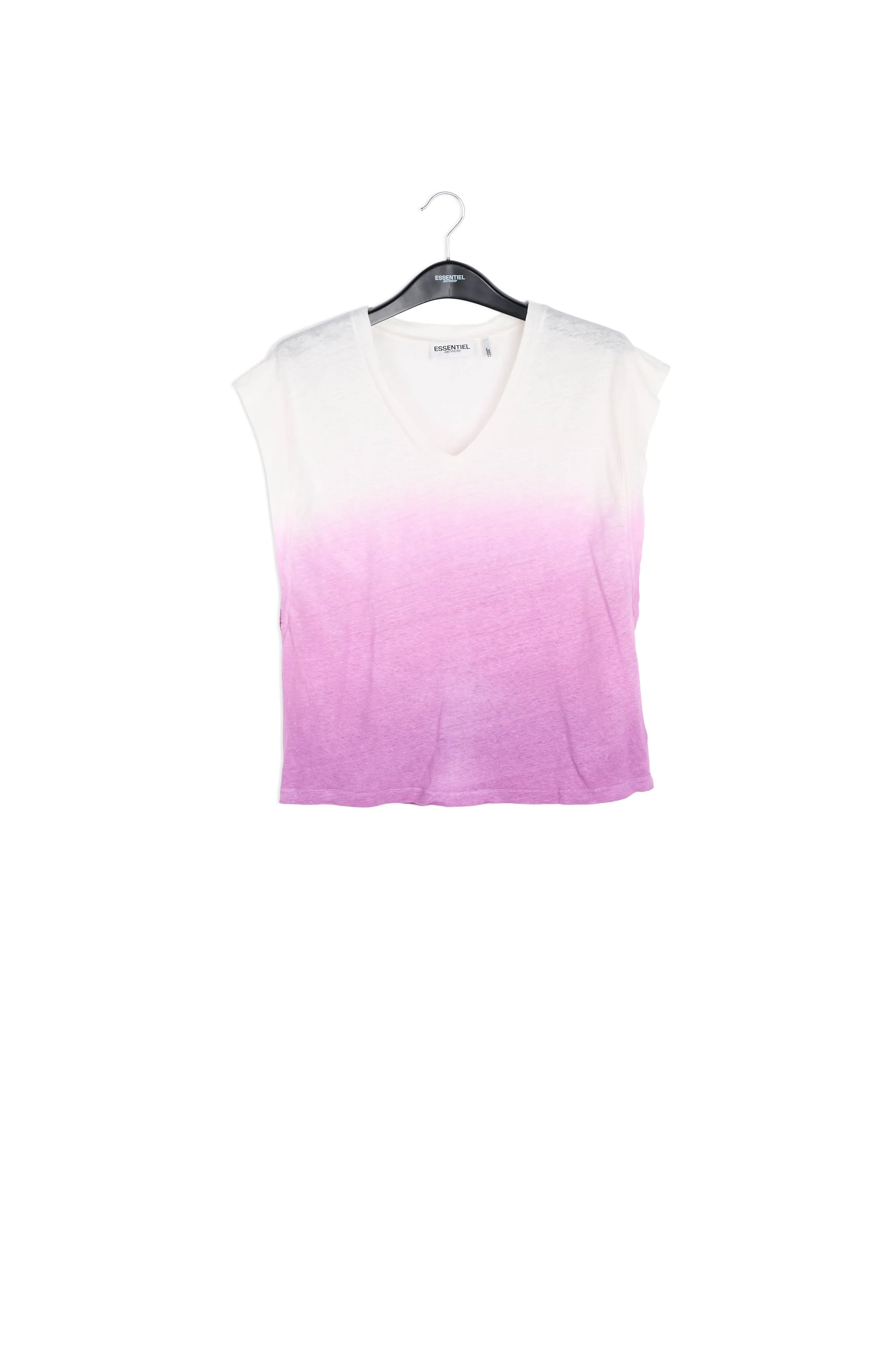 Lilac dip-dye linen t-shirt