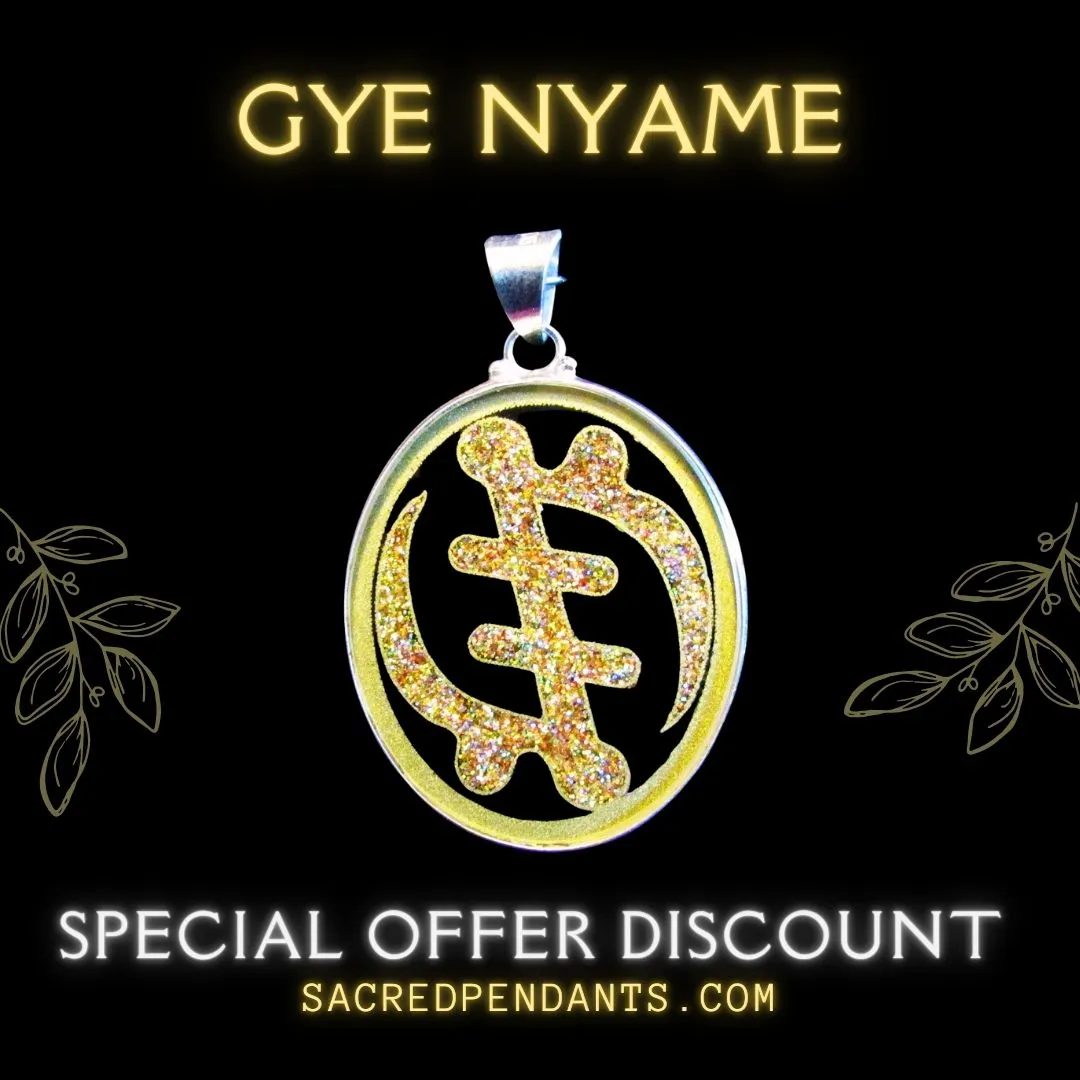 Limited Edition Gye Nyame -Sacred Geometry Gemstone Pendant - Crystals - EMF protection