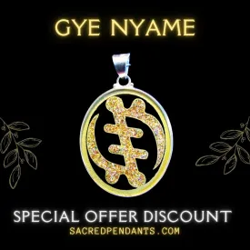 Limited Edition Gye Nyame -Sacred Geometry Gemstone Pendant - Crystals - EMF protection