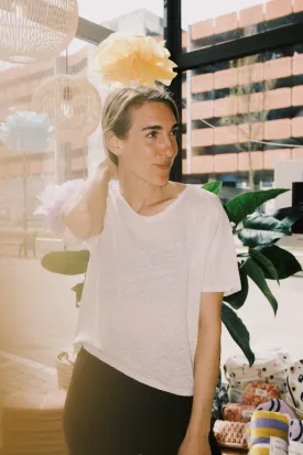 linen t-shirt - arielle - white