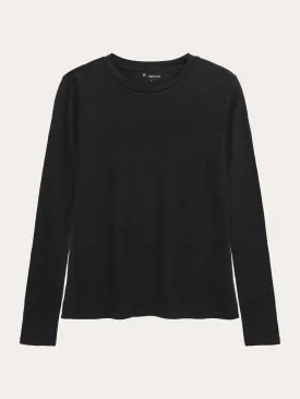 Long sleeve linen t-shirt - GOTS/Vegan - Black Jet