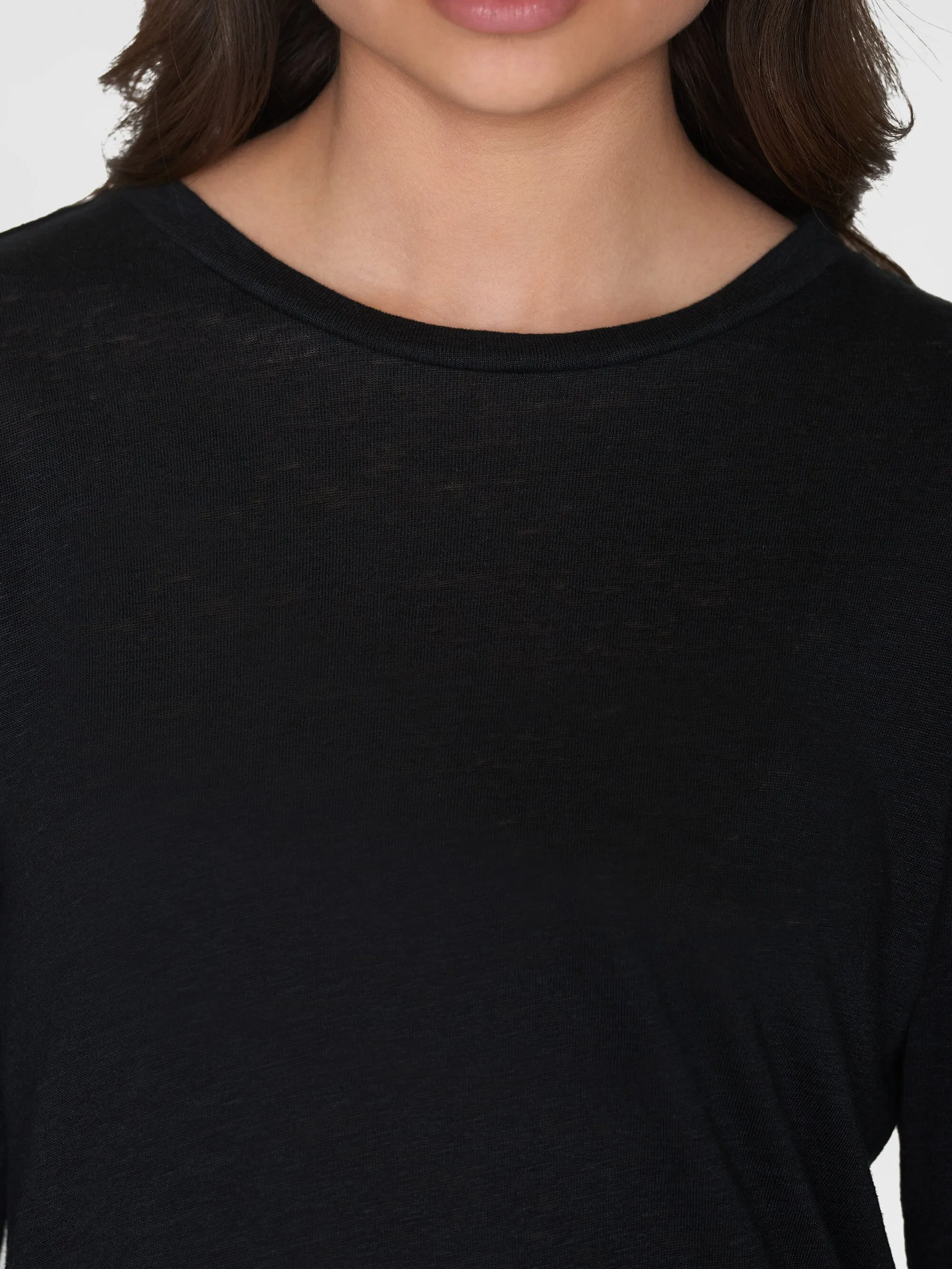 Long sleeve linen t-shirt - GOTS/Vegan - Black Jet