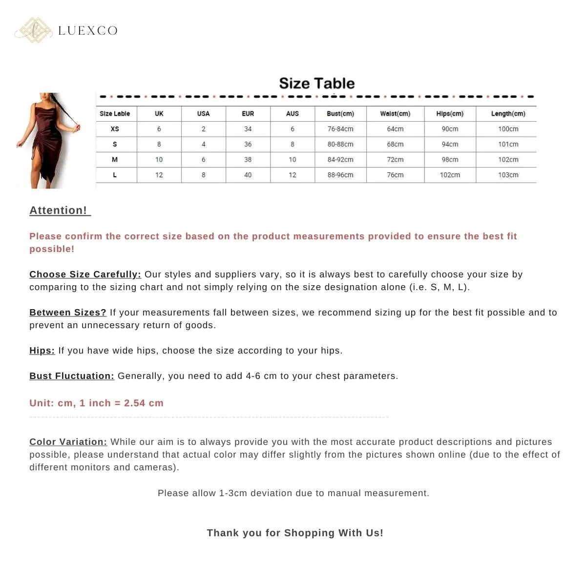Luexco Satin Bodycon Party Dress Drawstring Spaghetti Strap