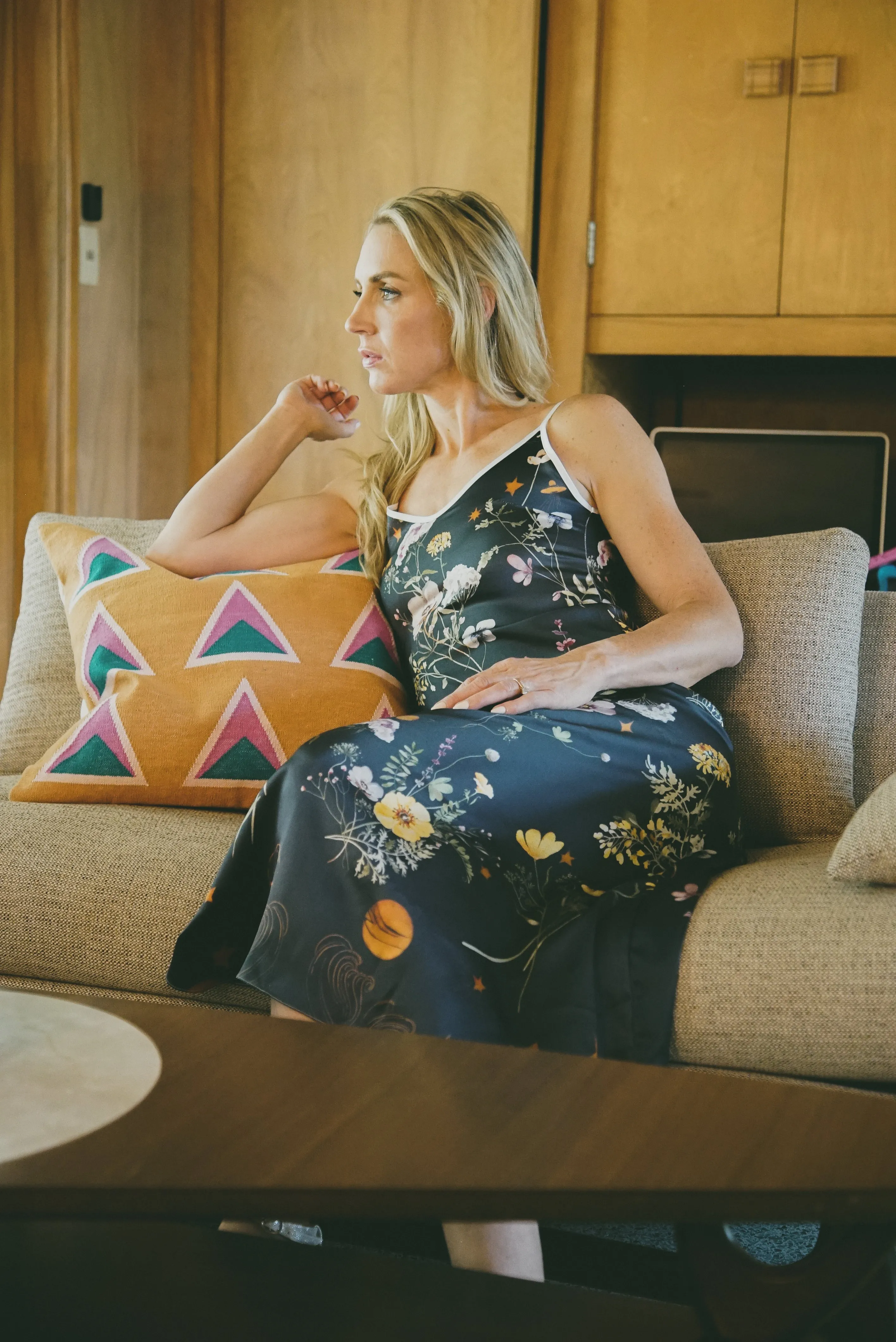 Luminous Andromeda Silk Slip Dress in Spring Awakening