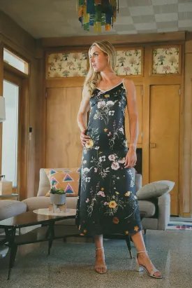Luminous Andromeda Silk Slip Dress in Spring Awakening