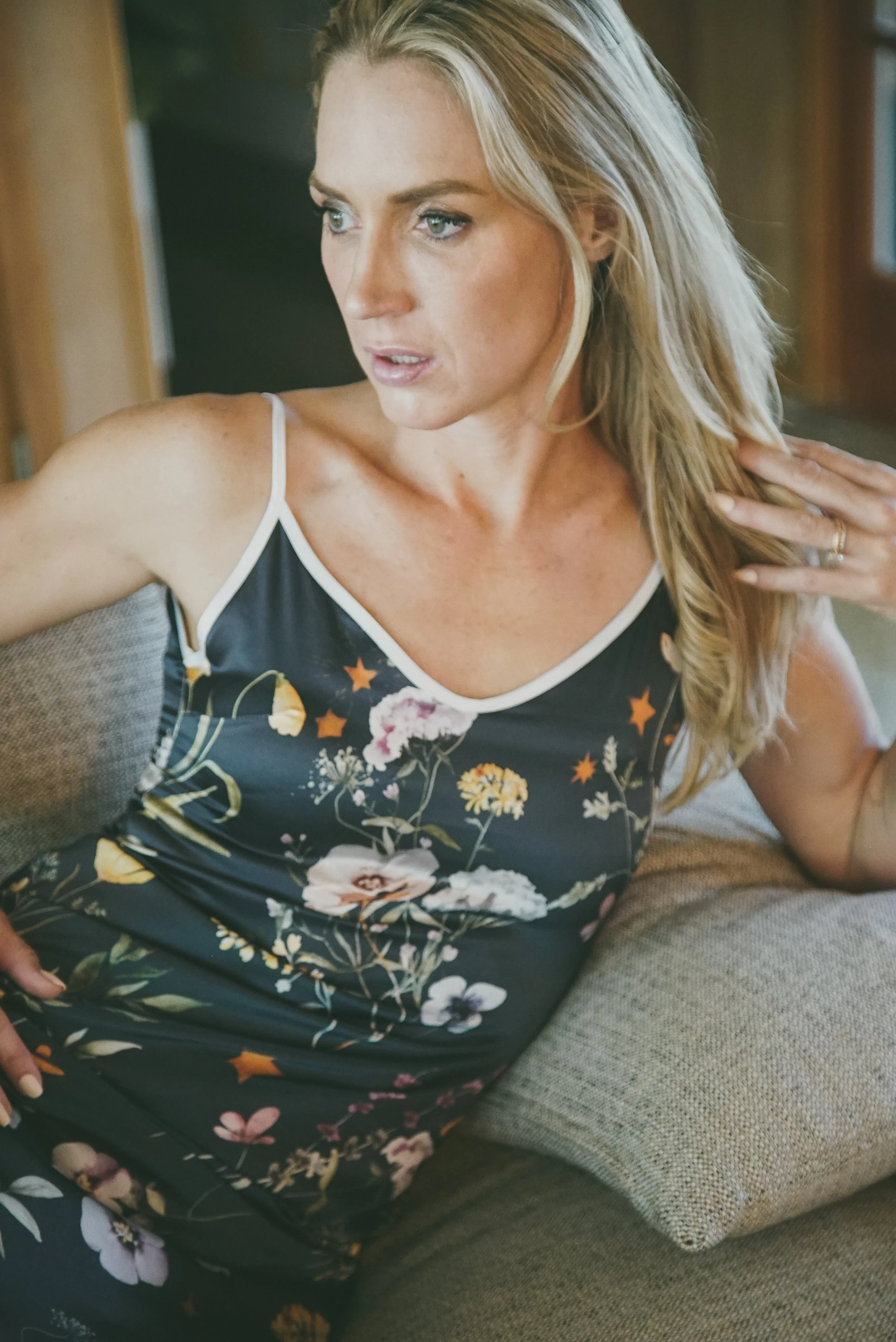 Luminous Andromeda Silk Slip Dress in Spring Awakening