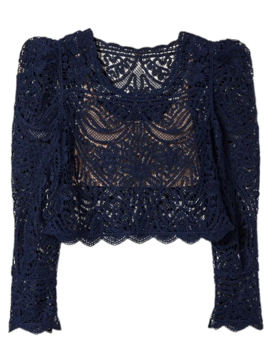 Maglia crochet effetto pizzo
