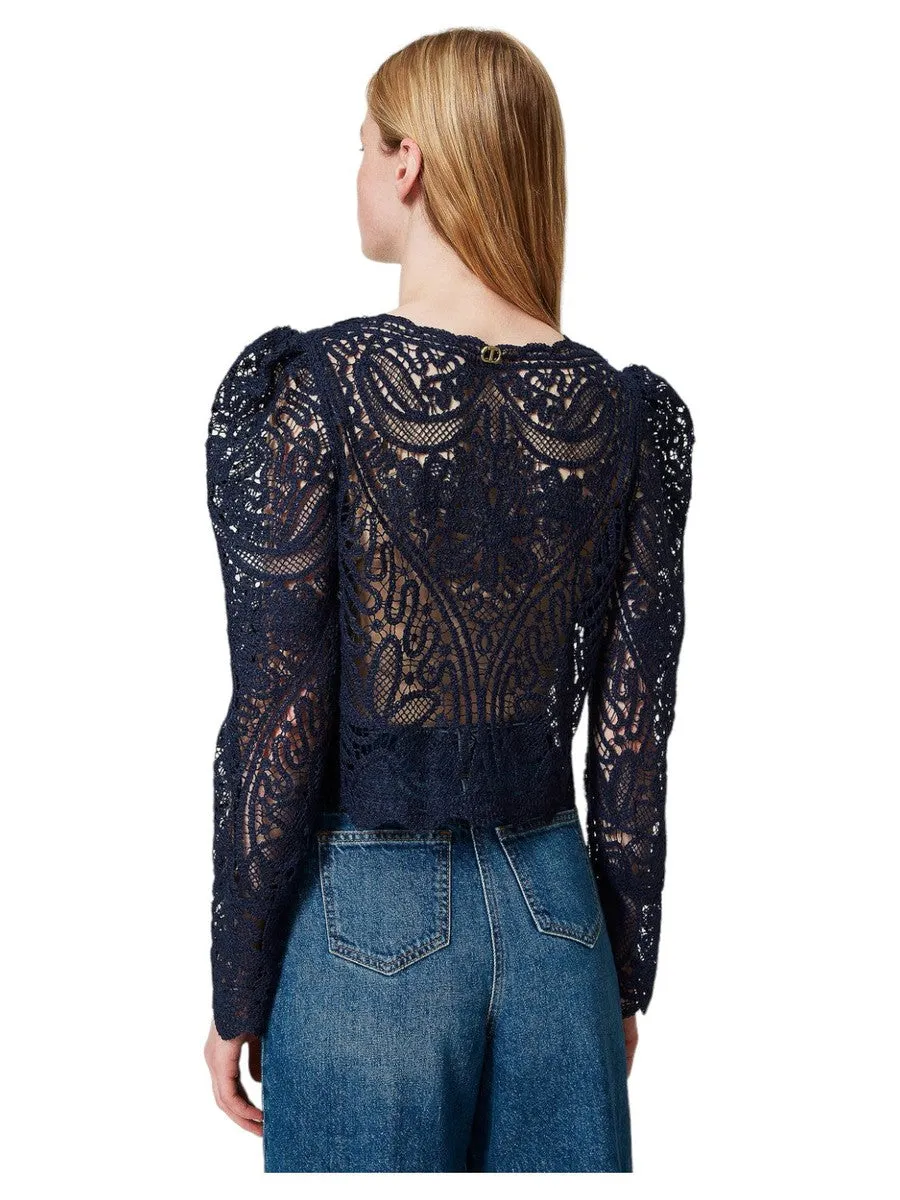 Maglia crochet effetto pizzo