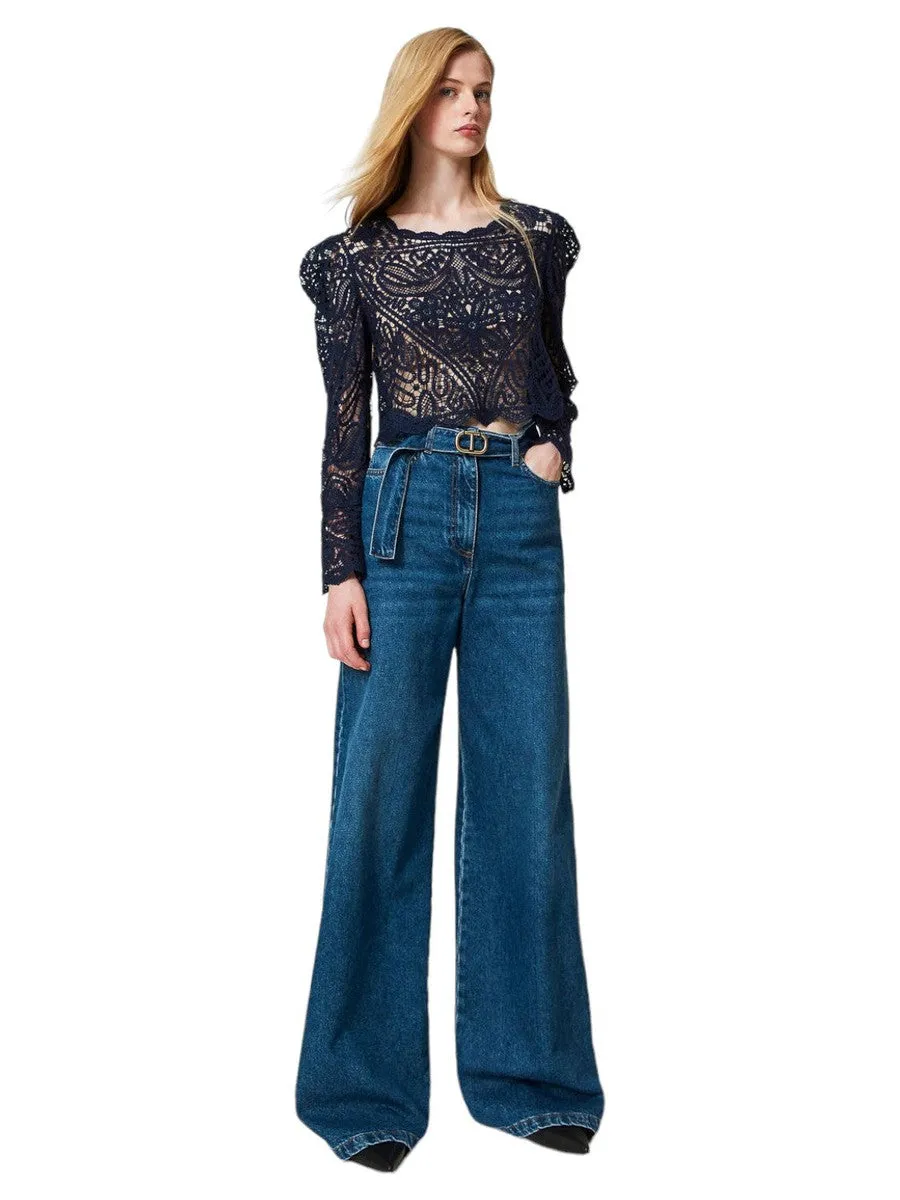 Maglia crochet effetto pizzo