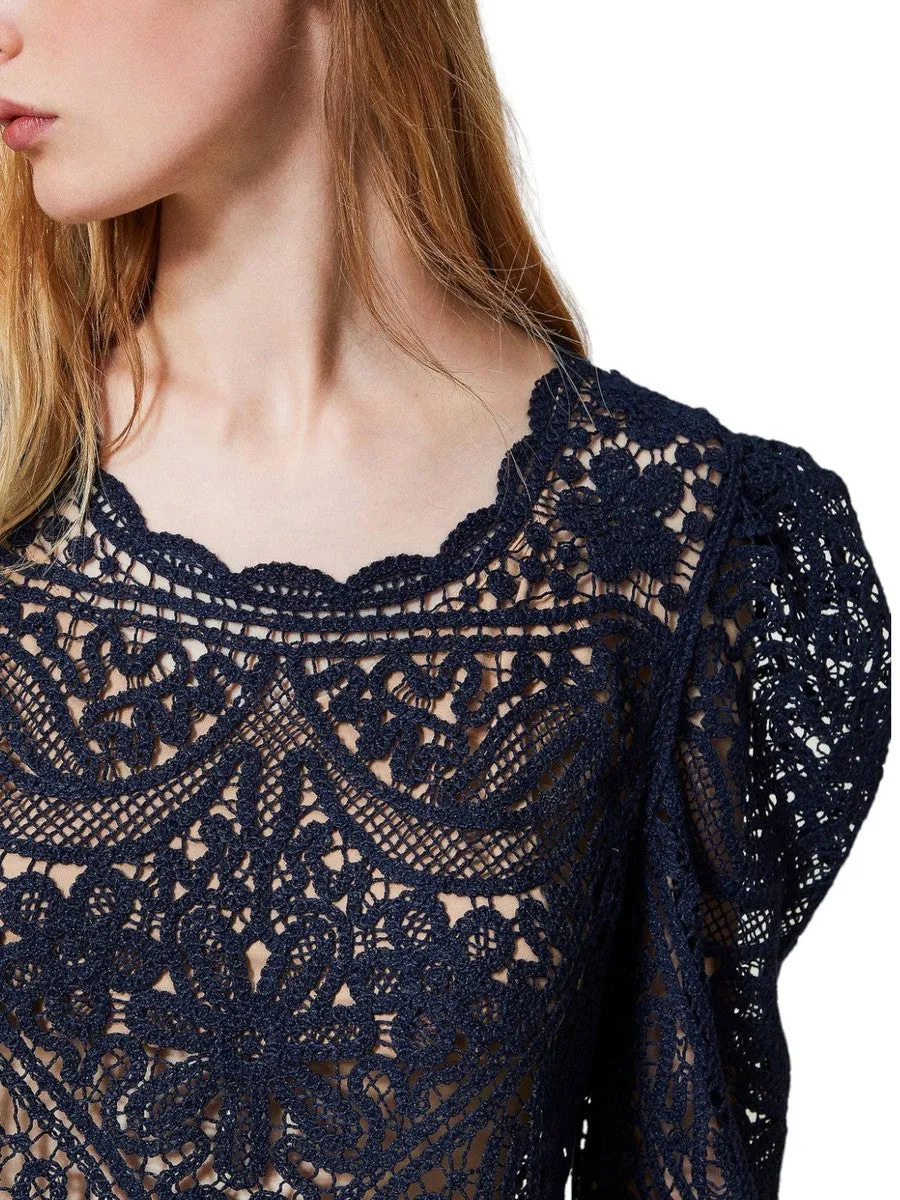 Maglia crochet effetto pizzo