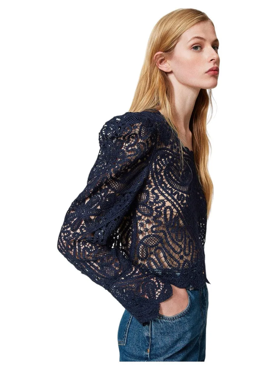 Maglia crochet effetto pizzo