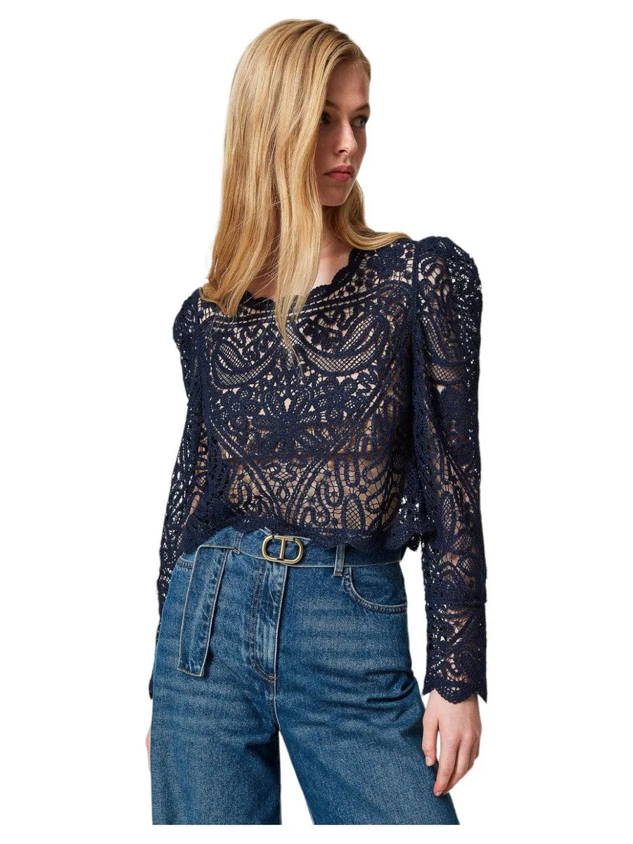 Maglia crochet effetto pizzo
