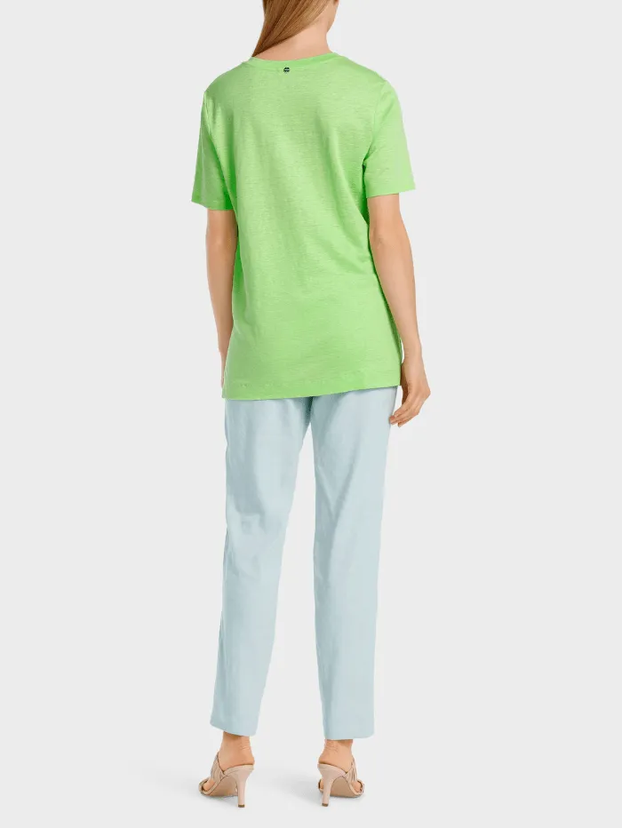 Marc Cain Collections V Neck T Shirt In Apple Green WC 48.34 J54 COL 531