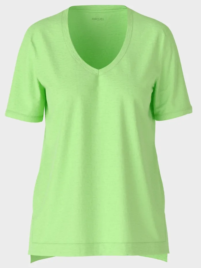 Marc Cain Collections V Neck T Shirt In Apple Green WC 48.34 J54 COL 531