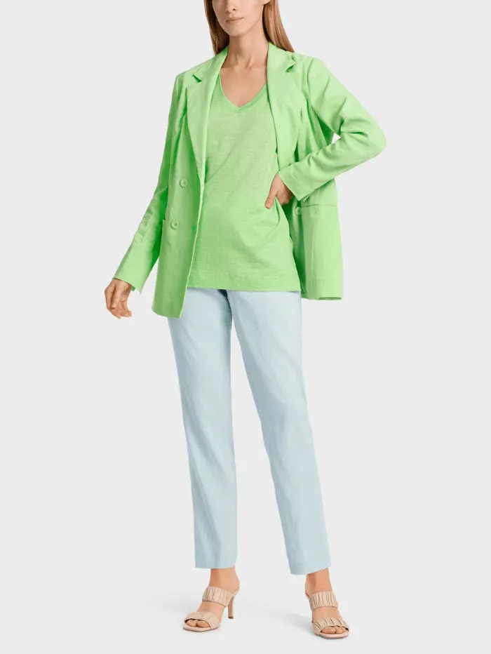 Marc Cain Collections V Neck T Shirt In Apple Green WC 48.34 J54 COL 531