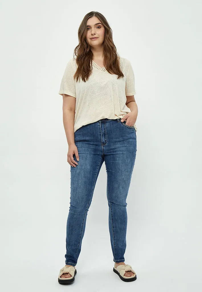 Marina Crochet T-Shirt Curve - Sandshell