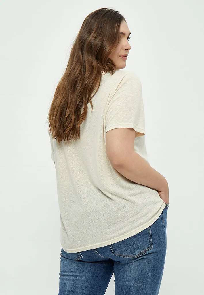 Marina Crochet T-Shirt Curve - Sandshell