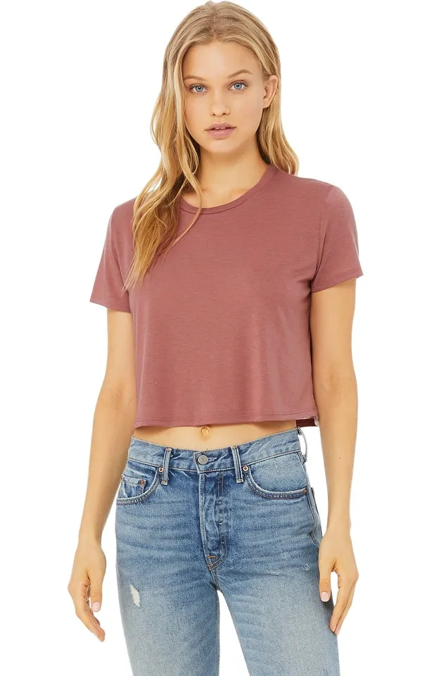Mauve Bella Canvas   Ladies' Flowy Cropped T-Shirt