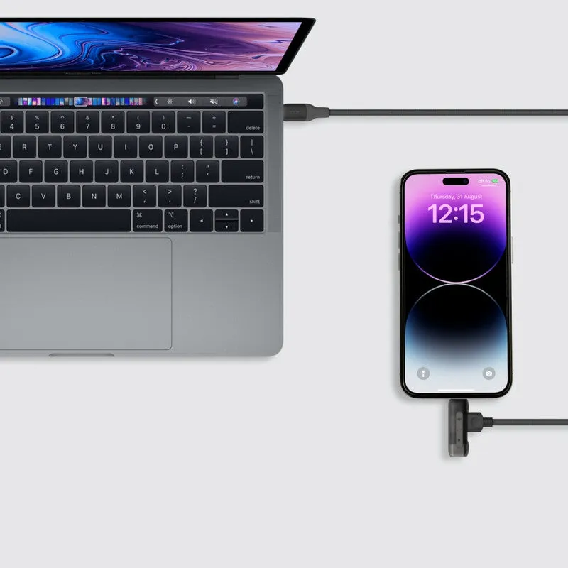 MOMAX 1 Link Flow Duo 2-IN-1 USB-C to USB-C   Lightning Braided Cable 1.5m - Black