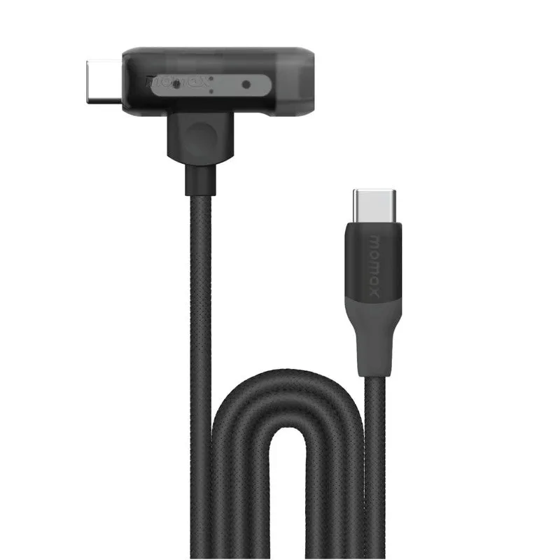 MOMAX 1 Link Flow Duo 2-IN-1 USB-C to USB-C   Lightning Braided Cable 1.5m - Black