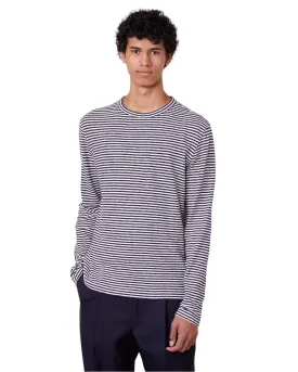 Officine Generale Linen Stripe L/S Tee