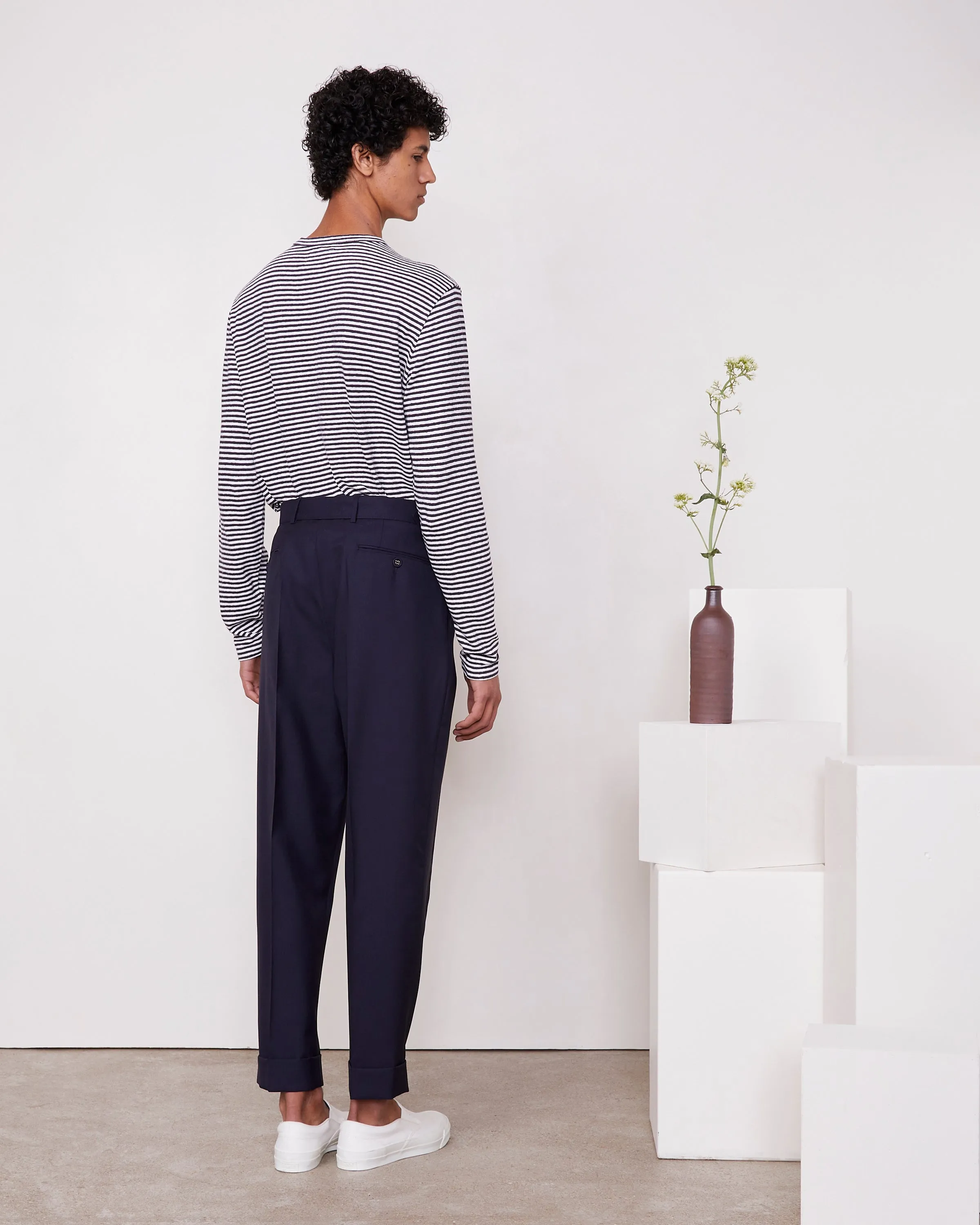 Officine Generale Linen Stripe L/S Tee