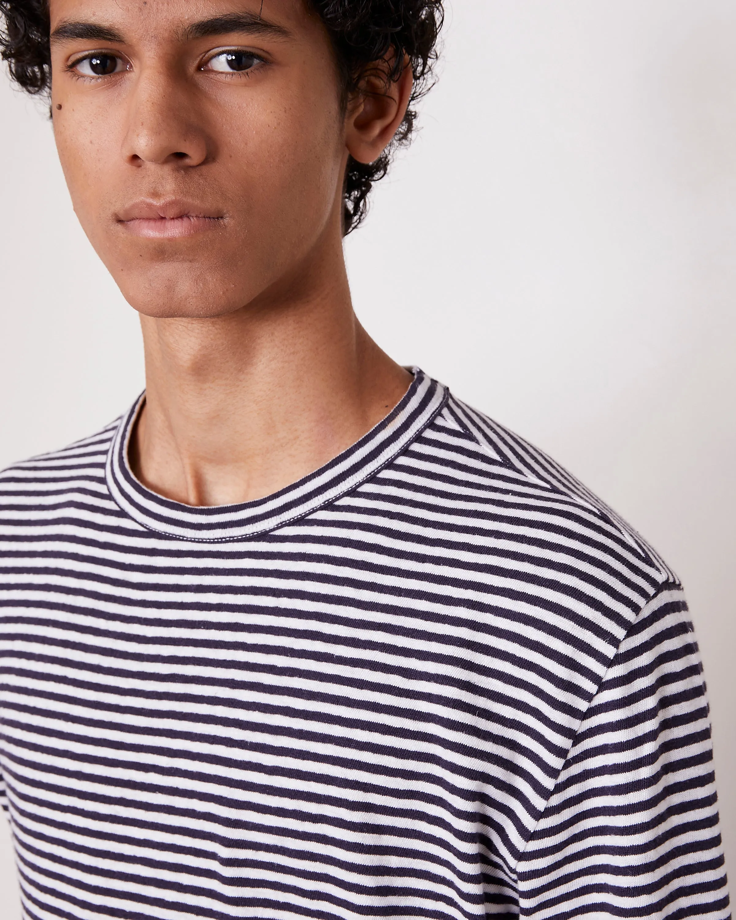 Officine Generale Linen Stripe L/S Tee