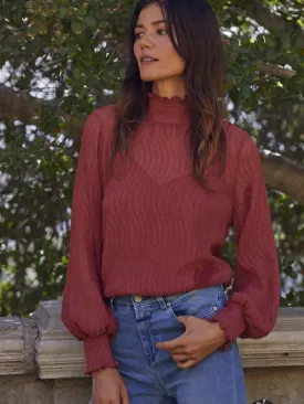 Pamela Crinkle Chiffon Sheer Top