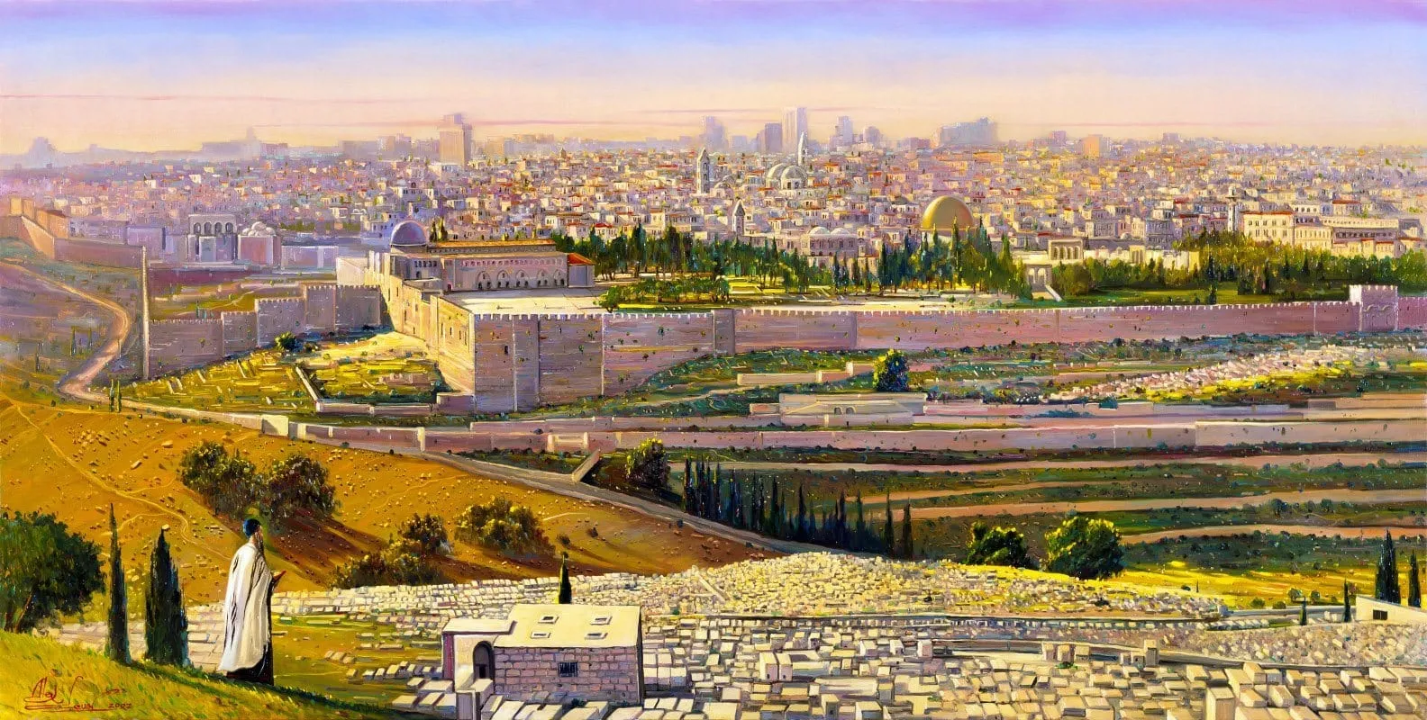 Praying on the Mount of Olives overlooking the Old City
