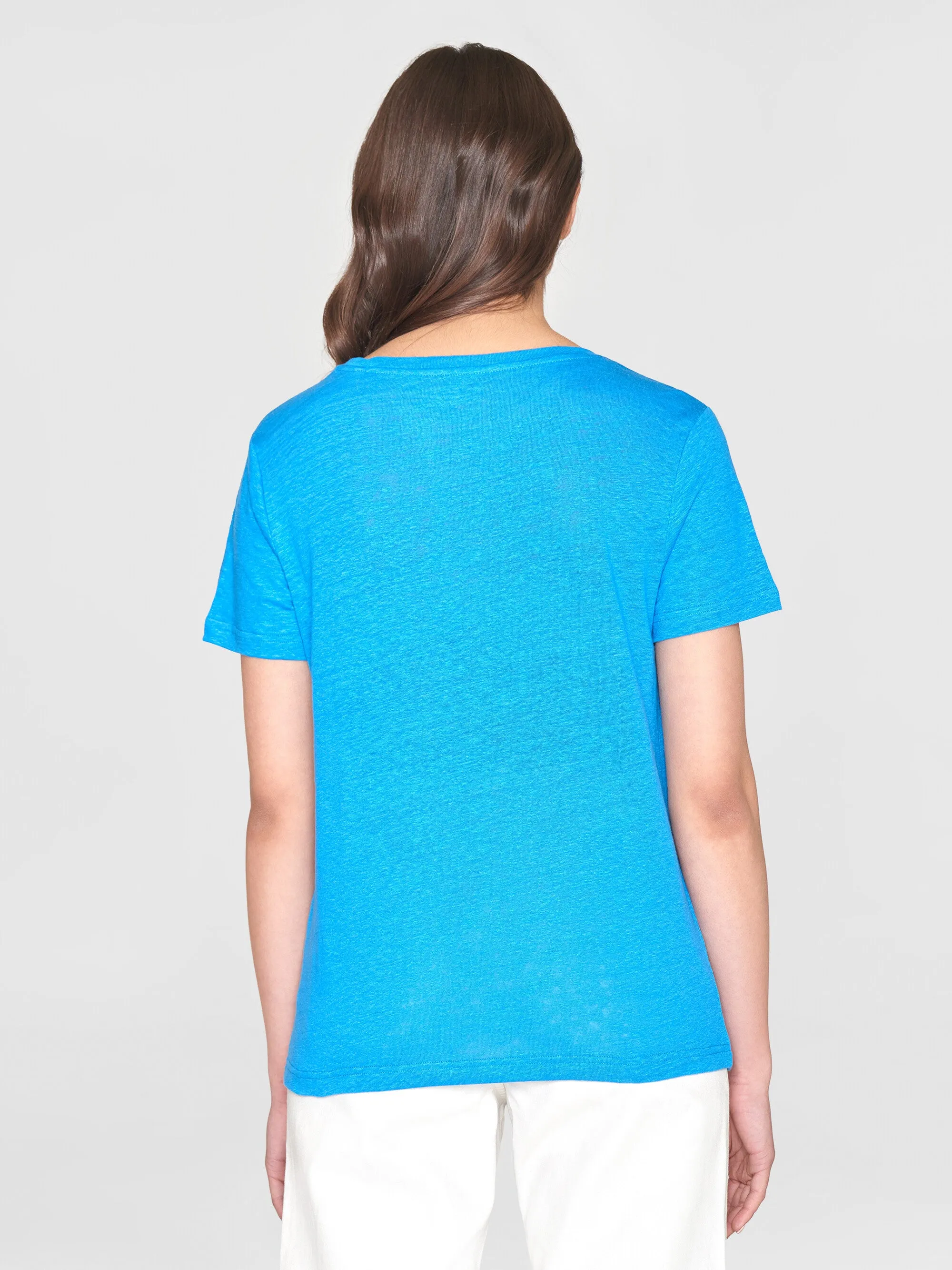 Reg linen t-shirt - Malibu Blue