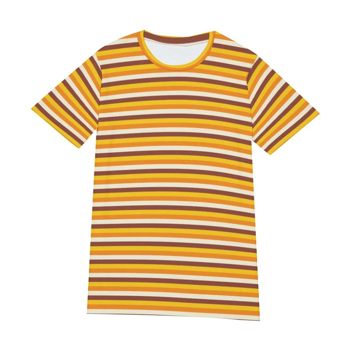 Retro T-Shirt Men, 100% Cotton T-shirt, Men&#39;s Orange Top, Men's Stripe Top, Vintage style t-shirt,70s Style T-shirt,Stripe T-shirt Men