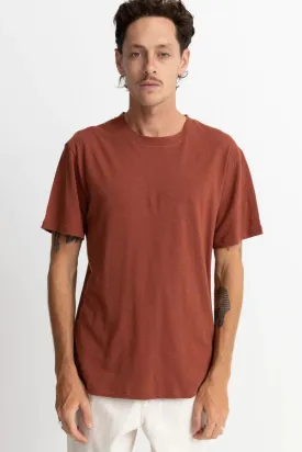 RHYTHM Linen Short Sleeve T-Shirt Brick