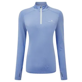Ronhill Life Practice 1/2 Zip Tee (Womens) - Lake Blue/Vanilla
