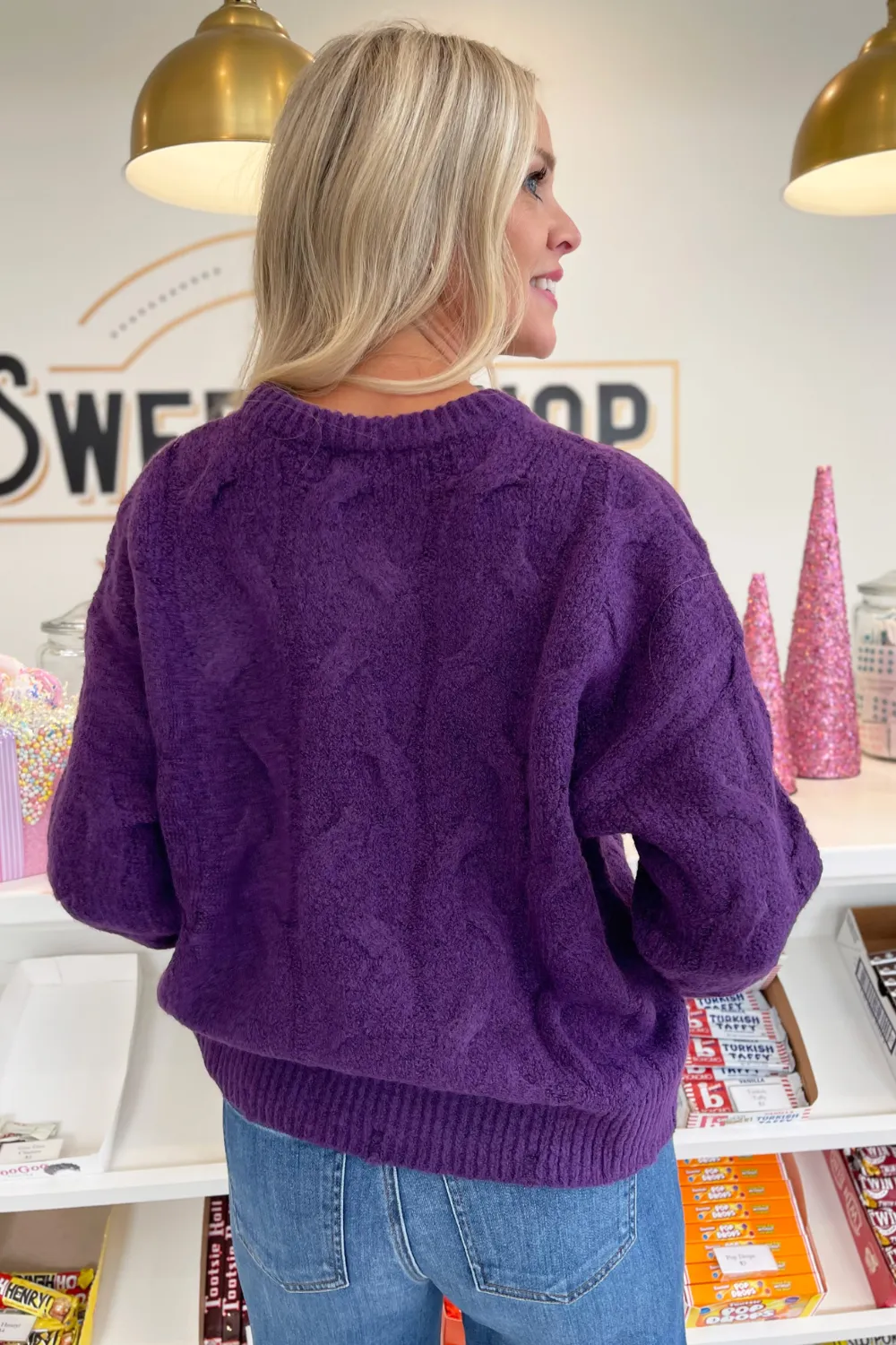 Round Neck Chunky Knit Sweater