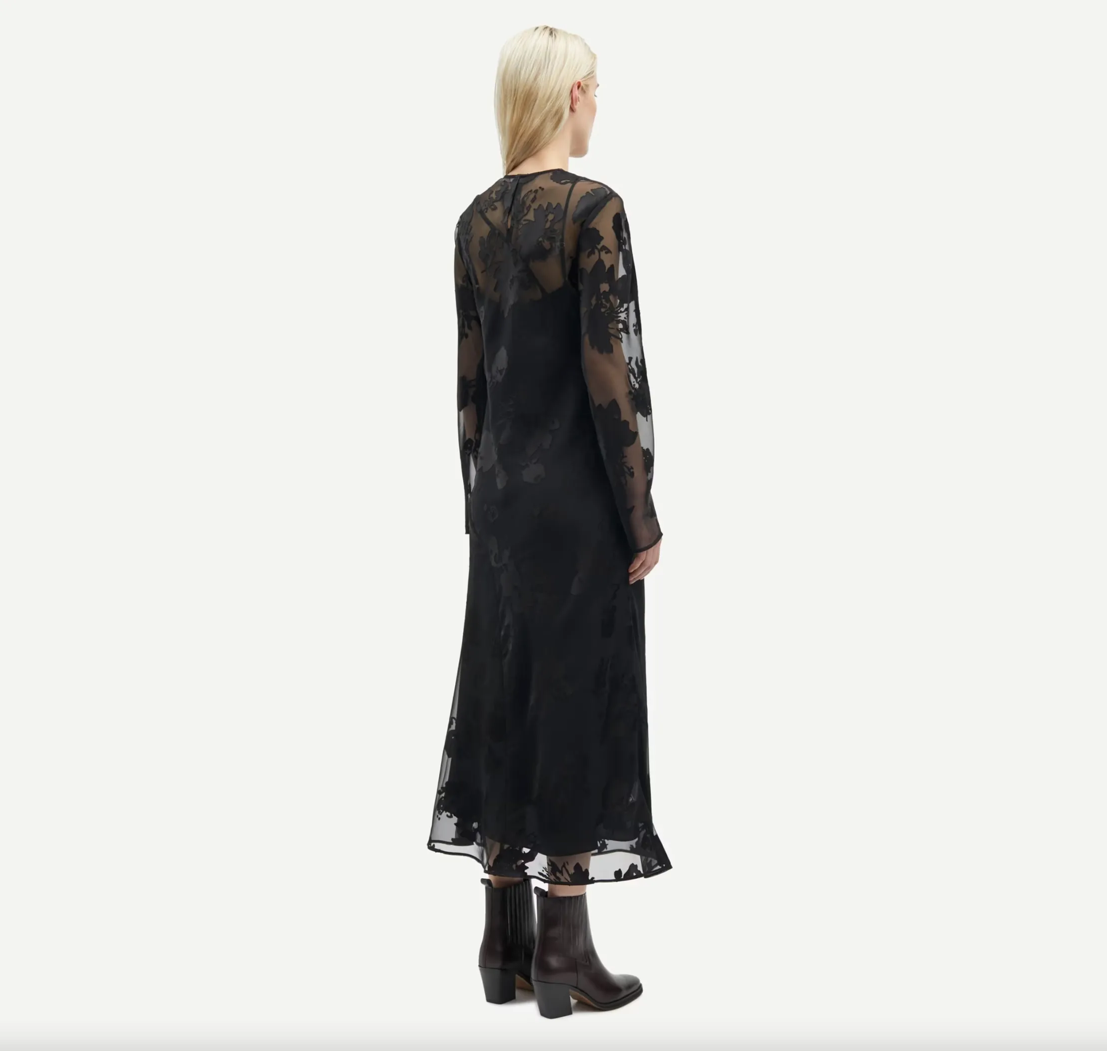 Samsoe Samsoe Samadeleine Dress / Black Blooming Burnout