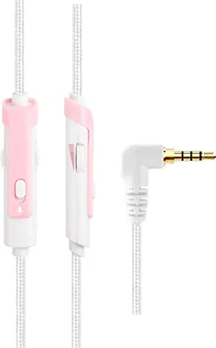 Stereo Gaming Headset, Noise Cancelling Over Ear Headphone w/Flexible Mic and Soft Earmuffs, Pink and White