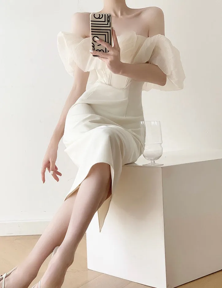 Symi Off Shoulder Shift Dress [2 Colours]