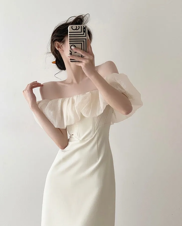 Symi Off Shoulder Shift Dress [2 Colours]