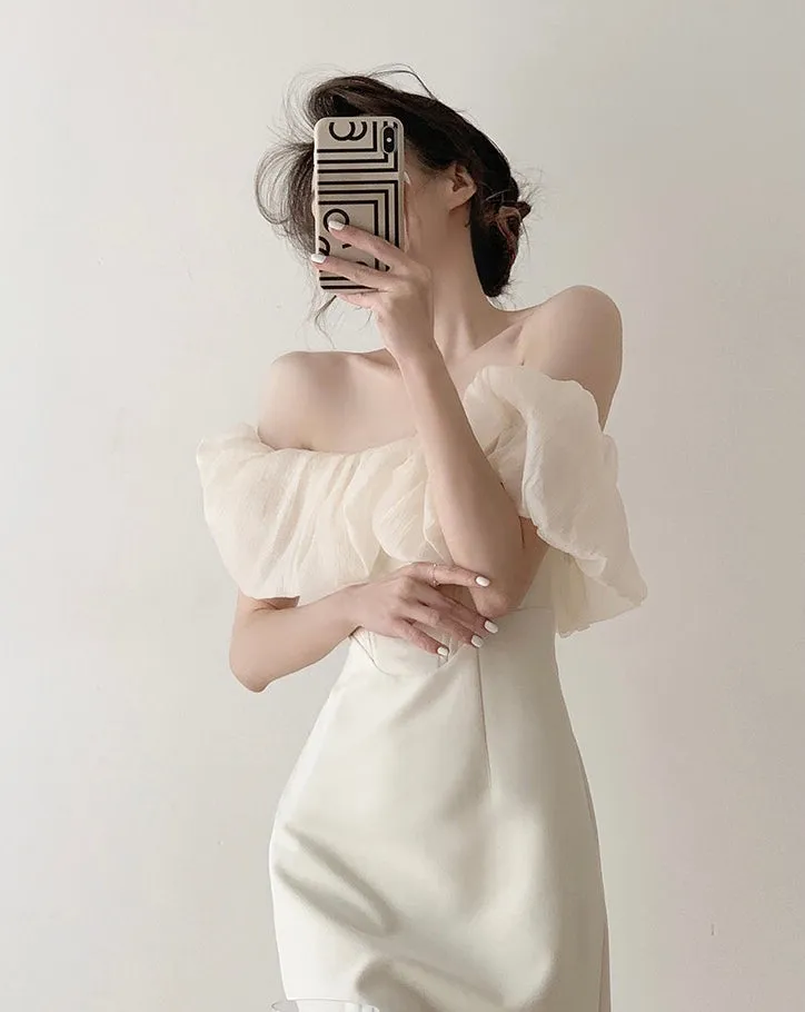 Symi Off Shoulder Shift Dress [2 Colours]