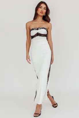 Tenika Strapless Bodycon Maxi Dress White