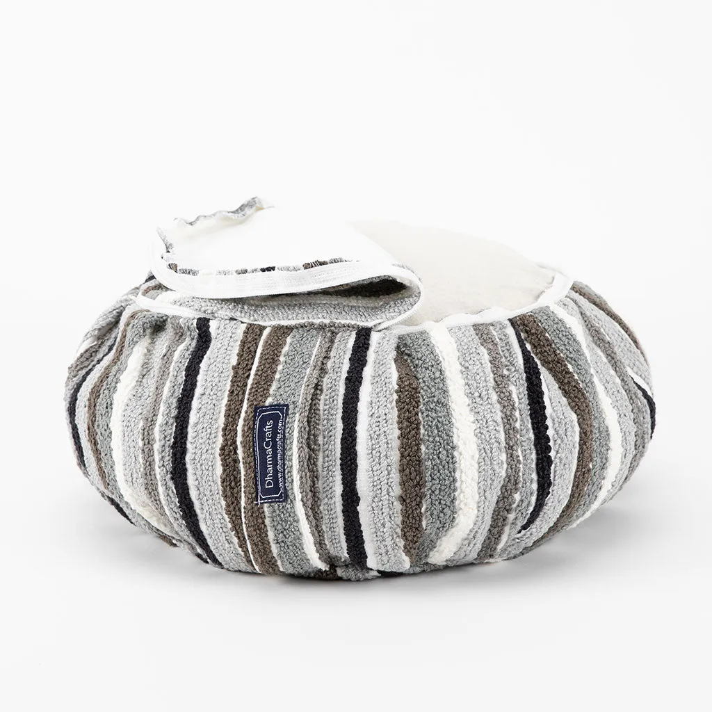 Textured Stripe Buckwheat Hull Zafu - COVER ONLY