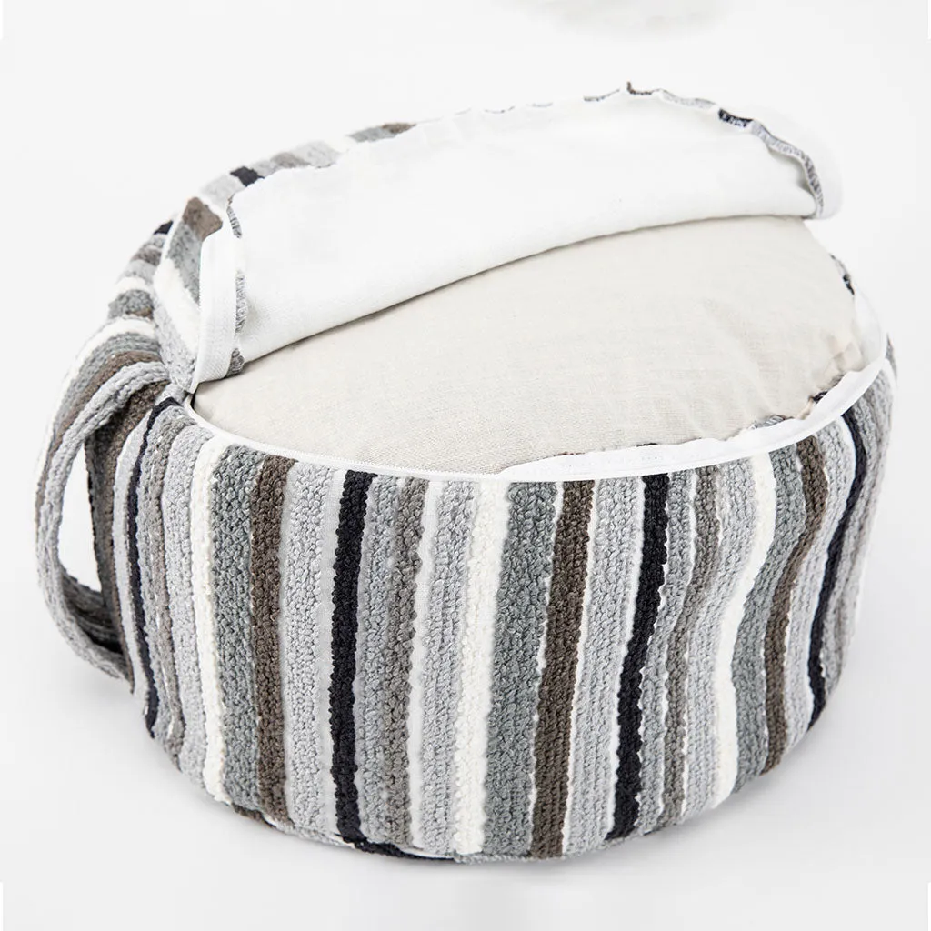 Textured Stripe Buckwheat Hull Zafu - COVER ONLY