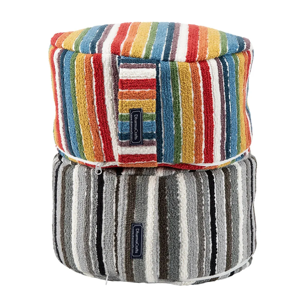 Textured Stripe Buckwheat Hull Zafu - COVER ONLY