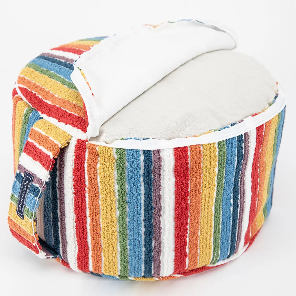 Textured Stripe Buckwheat Hull Zafu - COVER ONLY
